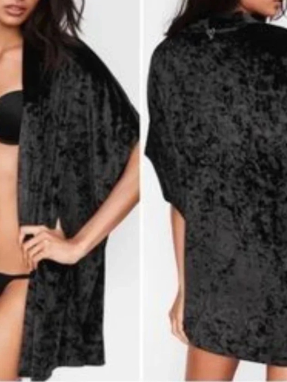 Victoria Secret Crushed Velvet Kimono Open Front Xs Small